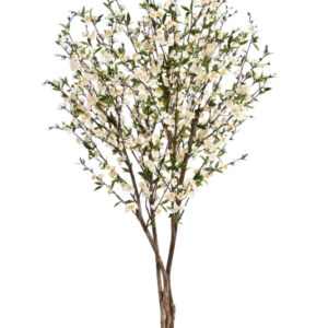 Künstlicher Kirschbaum - Willi, 170 cm, Kunstbaum von aplanta, mit Echtholzstamm, in Creme, für drinnen