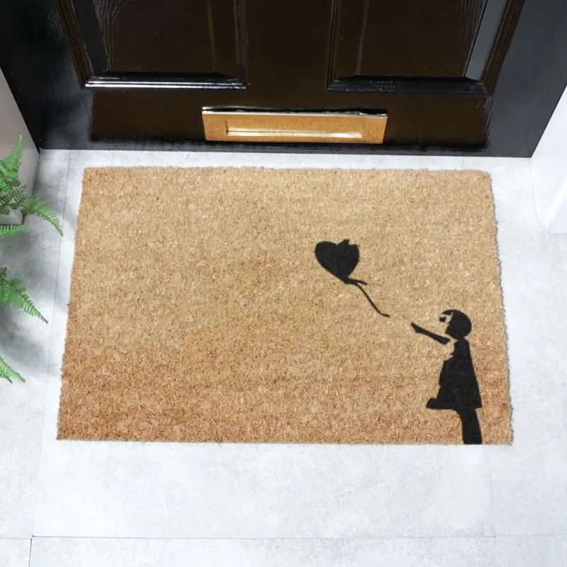 Girl with a Balloon Graffiti Doormat