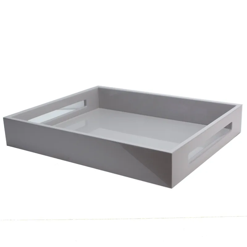 Chiffon Grey Medium Lacquered Serving Tray - Addison Ross Ltd UK
