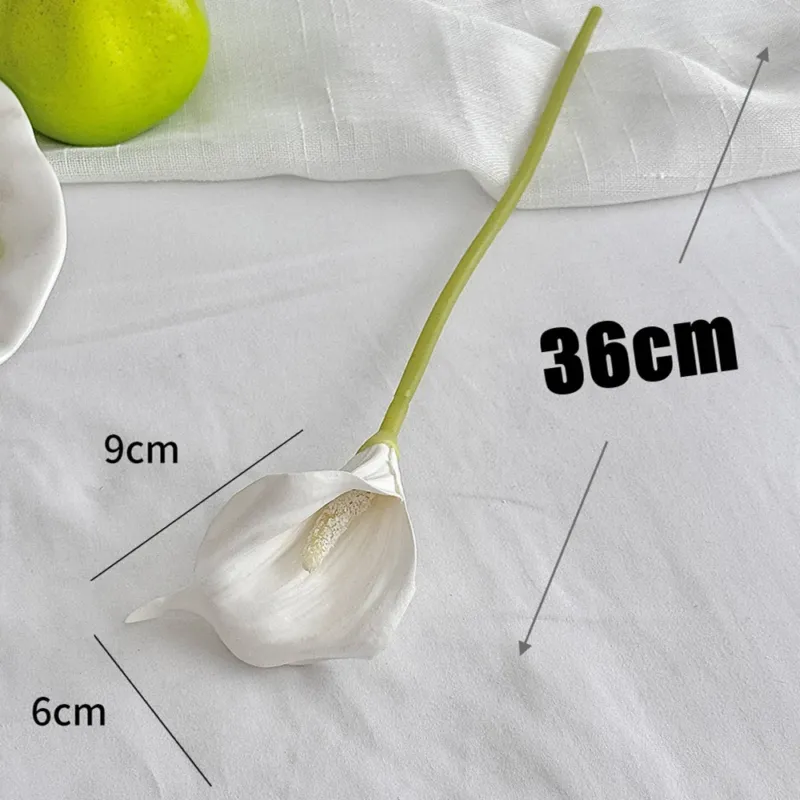 Weiße künstliche Calla-Lilien mit realistischem Griff - Perfect für Hausdekoration